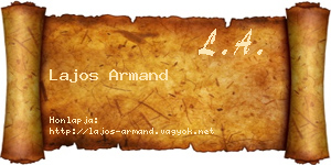 Lajos Armand névjegykártya